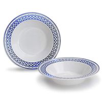 " OCCASIONS" 120 Bowls Pack, Heavyweight Disposable Wedding Party Plastic Bowls (12 oz Soup Bowl, Skye, in Metallic Blue)
