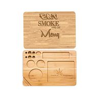 Laser Engraved Customized Personalized Bamboo Rolling Tray. Cut Out,for Rolling Tobacco Cigar Paper,Leaf,Medicinal Herb,Personalize The Back for Free- Eat Smoke and be Merry