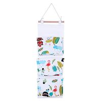 Wall Door Closet Hanging Storage Bag Organizer,Cartoon Cotton Linen Multi Pockets Wall Door Hanging Bag Storage Closet(#4)
