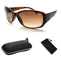 CPS Full Optical Lenses Clear Bifocal Sunglasses Reading Glasses for Women + Free Storage Case