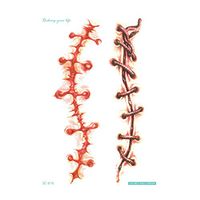 UOKNICE Halloween Waterproof Temporary Tattoo Sticker Scar Terror Wound Blood Injury Hot