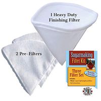 Maple Tapper 3 Pc. Maple Syrup 1 Qt. Filter Set - REUSABLE Premium Synthetic Filters - One (1) Heavy Duty Boiling Filter and Two (2) Pre Filters for Sap Collection - Maple Sugaring Instruction Card