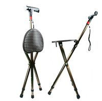 W-ONLY YOU-J Foldable Cane Stool Multifunctional Elderly Walking Stick Radio Cane Retractable Folding Chair Intelligent Walking Stick Stool