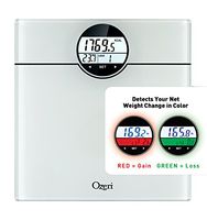 Ozeri WeightMaster (440 lbs / 200 kg) Bath Scale with BMI, BMR and 50 Gram Weight Change Detection, White