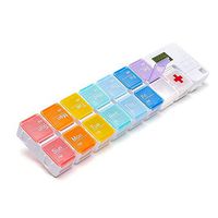 2 Times a Day Weekly AM PM Timer Reminder Pill Organizer Arthritis Friendly, Travel 7 Day Disassembled Design Pill Box Case Container for Medicine Vitamin Fish Oil Supplements