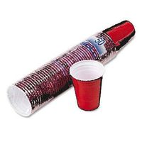 Party Cup, Plastic Construction, for Cold Drinks, 16 Oz Capacity, Red, 50/bag Slops16r (100)