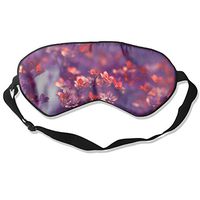 100% Silk Sleep Mask Eye Mask Cherry Blossom Print Soft Eyeshade Blindfold With Adjustable Strap For Men Women And Kids For Sleeping Travel Work Naps Blocks Light