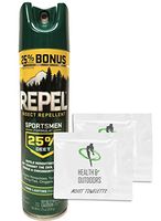 REPEL Insect Repellent Aerosol BONUS Size - 8.125 oz Sportsmen Formula 25-Percent (25%) DEET - 1 Count + (2) BONUS Heal