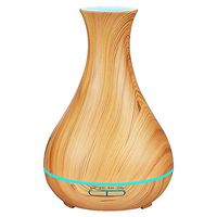 KBAYBO 550ml Aroma Diffuser Essential Oil Diffuser Ultrasonic Air Humidifier with Wood Grain 7-Color LED Night Light for Office Home Spa Yoga (Light Wood Grain)