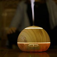 Aromatherapy Diffuser, 300ml Essential oil with Night light and Mist Adjusted Wood Grain Ultrasonic Humidifier