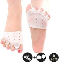LQFLD Toe Separators to Correct Bunions and Restore Toes to Their Natural Shape Universal Size(White - 6 Sets)