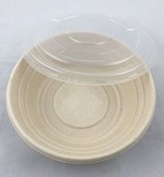 EccoCane 29oz 7" SugarCane Bagasse Round bowls with Lids 100% Compostable. 300 Combo/CS