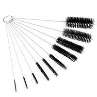 LOUFIMIDON Pipe Cleaners, 8.2 Inches Nylon Pipe Cleaner Brushes Bottle Nozzle Tube Brush Set of 10 (10, Black)