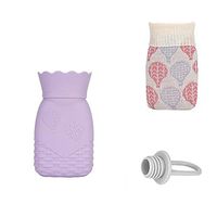 Microwave Heating Bottle Environmental Silicone Transparent Hot Water Bag with Knit Cover, Hot & Cold Therapies - Gift for Birthday, Christmas, Valentine's Day, Gift Exchange Party