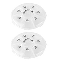 uxcell Plastic Household Travel Round Shape 8 Grid Pill Box Case Container 2 Pcs Clear