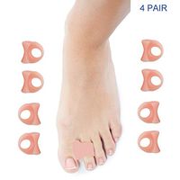 WeTest 8 Pack Toe Separators Gel Toe Spreader Straightener For Bunion Corrector and Relief, Hallux Valgus- Skin Color