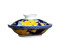 Bowl Bowls Dishware Ceramic blue and white tableware, multi-function household 7-inch plate with lid soup soup porcelain dishes for kitchen restaurant gifts Household tableware, retro bowl