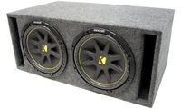 ASC Package Dual 15" Kicker Sub Transmission Line Port Subwoofer Enclosure C15 Comp 1000 Watts Peak