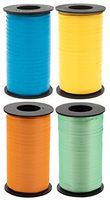 Tropical/Bright 4-Pack Bundle of Berwick Splendorette Crimped Curling Ribbon - Caribbean Blue, Sunshine, Tropical Orange, Mint - 500 Yards Each