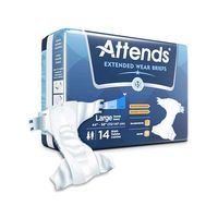 Attends Extended Wear Brief, Large, 44" - 58", Heavy Absorbency, Ddew30 Pack of 14