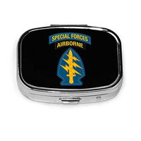SUW U.S. Army Special Forces Vector Logo Pill Case Portable Compartment Medicine Pill Organizer,Pill Box for Pocket Or Purse