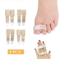 Broken Toe Wraps Splint - Pack of 8 Toe Separator, Straightener for Hammer Toes, Turf Toe