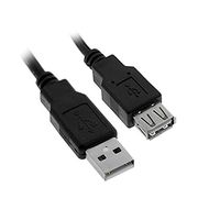 ACL 1 Feet USB 2.0 A Male to A Female Extension Cable, Black, 4 Pack