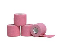 HealiT SuperusGrip™ Cohesive Bandage 2inch-Wide Self-Adhering Performance Athletic Wrap First Aid Tape, Sports Wrap Athletic Tape, Ideal for Stretch Wrist, Ankle Sprains, Swelling - Pink - 4 Pack