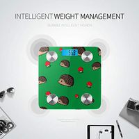 LYAOE Bluetooth Body Fat Scale Hedgehog Mushrooms On Green Smart Wireless Scale with LCD Display Measuring Body Weight Bmi and Health Digital Scale