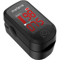 Pulse Oximeter Fingertip, Blood Oxygen Saturation Monitor Heart Rate Monitor Meter, Portable Spo2 Oximeter with 2 Batteries and Lanyard (Classic Matte Black)