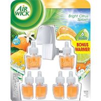 Air Wick Scented Oils - Bright Citrus Splash - Warmer & 6 Refills