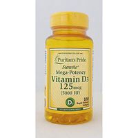 Vitamin D3 Mega Potency 5000 IU Bolsters Immune Health by Puritan's Pride for Immune System Support and Healthy Bones and Teeth 100 Softgels