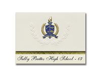 Signature Announcements Sully Buttes High School - 07 (Onida, SD) Graduation Announcements, Presidential style, Elite package of 25 with Gold & Blue Metallic Foil seal