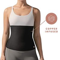 Copper Slim Waist Belt for Women - Workout Anti Bacterial Compression Belt Increases Sweat & Circulation (Black, M)