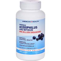 Chewable Acidophilus with Bifidus 1 Billion Natural Blueberry (100 Chewable Wafers)