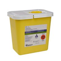 Covidien 8982 SharpSafety Chemotherapy Container with Hinged Lid, 2 gal Capacity, Yellow (Pack of 20)