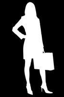 CCI Business Woman Decal Vinyl Sticker|Cars Trucks Vans Walls Laptop| White |5.5 x 2.5 in|CCI1090