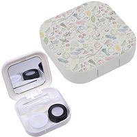 Portable Contact Lens Case Box Travel Kit Mirror + Bottle + Tweezers Container Holder [ Colored Organic ]