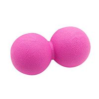 Double Lacrosse Ball Massage Trigger Point Peanut Ball Therapy Deep Tissue Travel Size Waterproof Rubber Foot Massager Balls Plantar for Myofascial Release (Pink)