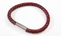 Suki PRO Braided Leather Magnet Therapy Bracelet - 6mm (1/4") Wine