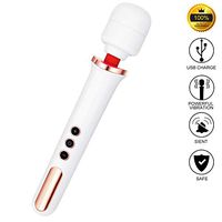Personal Cordless Wand Massager, Wand Rechargeable Waterproof Massaging Wand 5 Powerful Speeds for Body Relax, Portable Massager, White