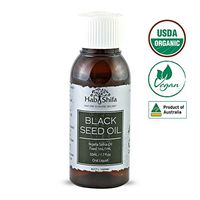 USDA Organic Black Seed Oil :: Premium Quality Cold Pressed Black Cumin Seed Oil :: 100% Pure Nigella Sativa Oil for Immune Support, Hair, Skin, Digestion & Joints :: Australian Made - 1.7oz (1)