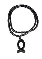 4030436 Hematite Christian Fish 16 Inch Necklace Magnetic Religious Icthus Symbol