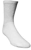 Diabetic Crew Length Socks Men, Size 13-15, X-Large, White
