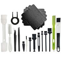 Plastic Handle Nylon Anti Static Brushes Cleaning Keyboard Car Seat Wall Gap Water Cup Home Appliances Brush Cloth Puller Tweezers Kit (Set of 19)