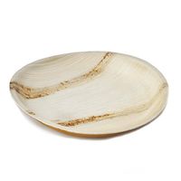 Tableclothsfactory 100 Pcs Natural 10" Round Eco-Friendly Palm Leaf Disposable Plates