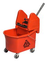 M2 Professional 32Qt/30L Grizzly Mop Bucket with Down-Press Wringer - Red
