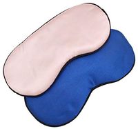 Ranvi Adjustable Silk Sleep Eye Mask for Travel 2PCS, Pink, Blue