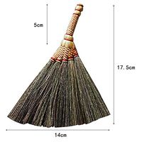 WEIFAN CAI- Mini Straw Broom Wall-Mounted Soft Hand Made Cleaning The Desktop Sorghum Seedlings Handle (Size : 17.5x14cm)
