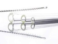 Handmade Glass Drinking Straws - Set of 3, Multiple Sizes, Straight, Reusable - Made by Firebeard Glass